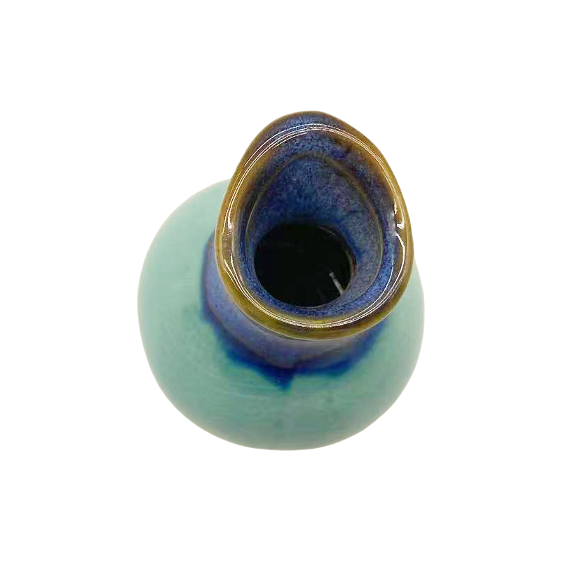 Close Up of Hand Glazed Texture & Gourd Shape on Ceramic Spice Jar, Artisan Variations for Unique Charm