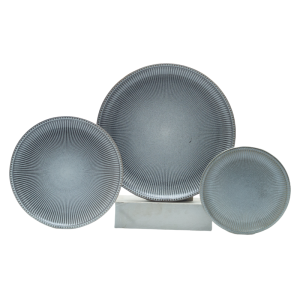 Modern Reactive Glaze Ceramic Dinner Plates – Elegant Radiating Pattern