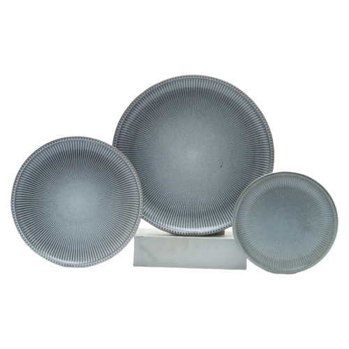 Modern Reactive Glaze Ceramic Dinner Plates – Elegant Radiating Pattern