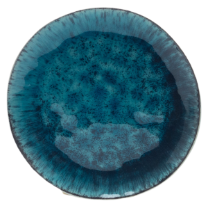 Blue Crystalline Glazed Ceramic Dinner Plate – Nordic Style Handmade Stoneware Plate