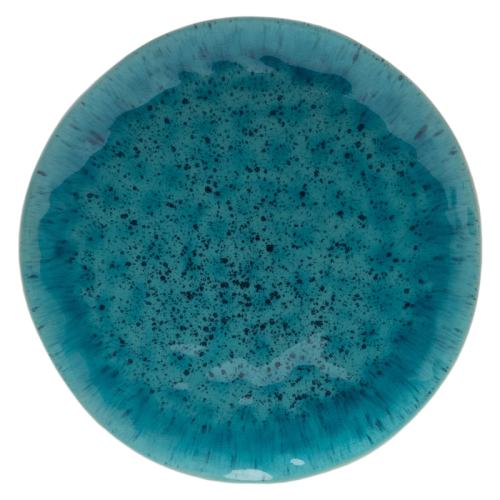 Blue Crystalline Glazed Ceramic Dinner Plate – Nordic Style Handmade Stoneware Plate