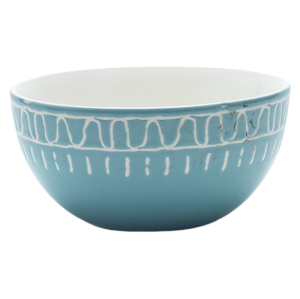 Boho Style Hand-Painted Ceramic Dinnerware Set – 3 Piece (Green & White)