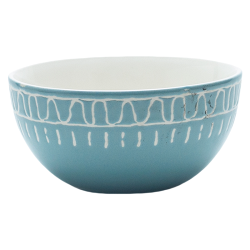 Boho Style Hand-Painted Ceramic Dinnerware Set – 3 Piece (Green & White)