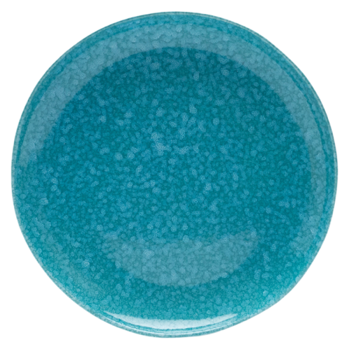 4-Piece Crystalline Glazed Ceramic Dinnerware Set – Teal Blue Stoneware Plates and Bowls for Everyday Dining
