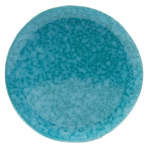 4-Piece Crystalline Glazed Ceramic Dinnerware Set – Teal Blue Stoneware Plates and Bowls for Everyday Dining