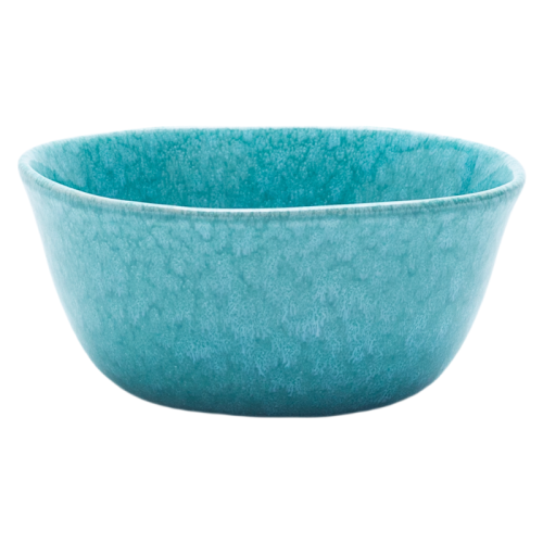 4-Piece Crystalline Glazed Ceramic Dinnerware Set – Teal Blue Stoneware Plates and Bowls for Everyday Dining