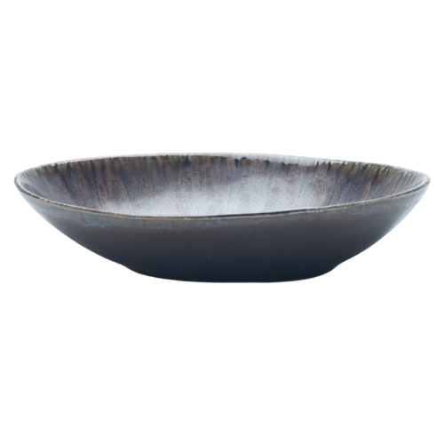 Handcrafted Reactive Glaze Ceramic Pasta Bowl – Rustic Stoneware Wide-Rim Plate for Salad, Pasta, and Main Dishes