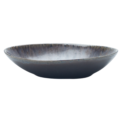 Handcrafted Reactive Glaze Ceramic Pasta Bowl – Rustic Stoneware Wide-Rim Plate for Salad, Pasta, and Main Dishes