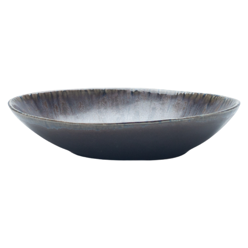 Handcrafted Reactive Glaze Ceramic Pasta Bowl – Rustic Stoneware Wide-Rim Plate for Salad, Pasta, and Main Dishes