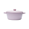 Modern Ribbed Stoneware Casserole with Lid | Matte Grey Dutch Oven