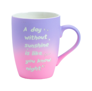 350ml Laser Engraved 2-Tone Ceramic Mug - Matte Rubber Coated with Quote