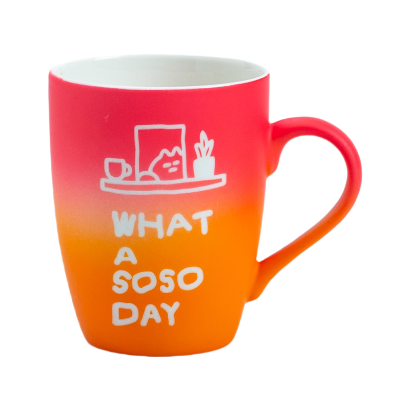 Taza de cerámica de 350 ml con grabado láser en dos tonos