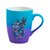2-Tone 350ml Rubber Coated Ceramic Coffee Cup with Gradient Finish & Custom Low-Temp Decals for Gifting