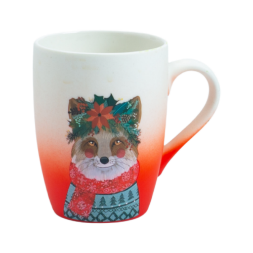 2-Tone 350ml Rubber Coated Ceramic Coffee Cup with Gradient Finish & Custom Low-Temp Decals for Gifting