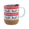 14oz Christmas Ceramic Mug with Cork Base, Lid & Assorted Holiday Designs for Seasonal Gifting