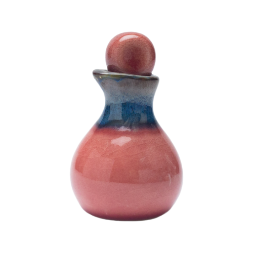 Handmade Glazed Gourd-Shaped Spice Jar | Assorted Colors with Stopper