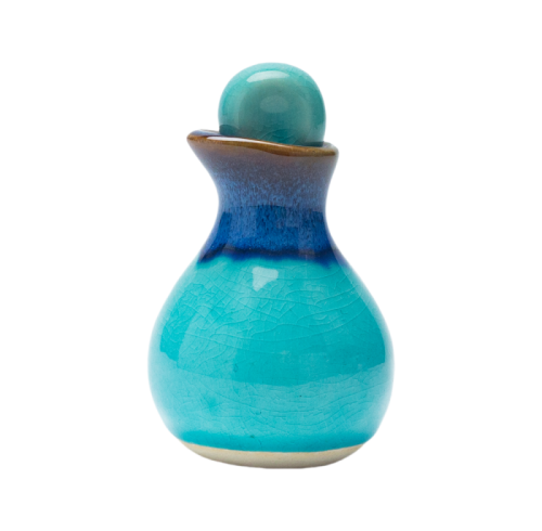 Handmade Glazed Gourd-Shaped Spice Jar | Assorted Colors with Stopper