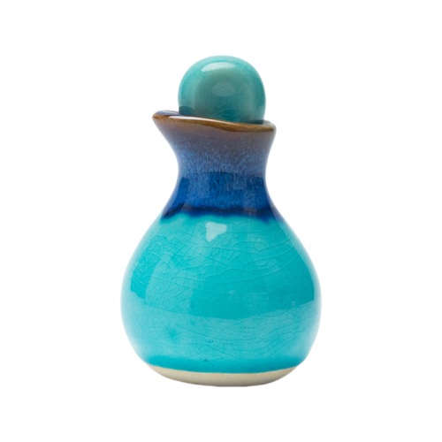 Handmade Glazed Gourd-Shaped Spice Jar | Assorted Colors with Stopper