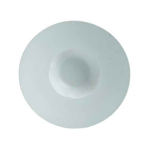 Modern White Ceramic Pasta Plate | Wide Rim Porcelain Deep Dish for Fine Dining