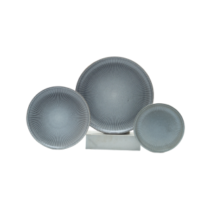 Modern Reactive Glaze Ceramic Dinner Plates | Elegant Radiating Pattern