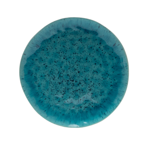 Blue Crystalline Glazed Ceramic Dinner Plate – Nordic Style Handmade Stoneware Plate