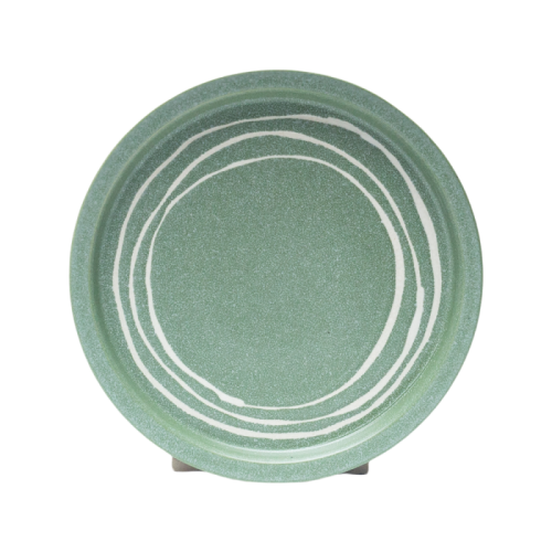 Handcrafted Green Stoneware 3-Piece Set | Modern Rustic Dinnerware