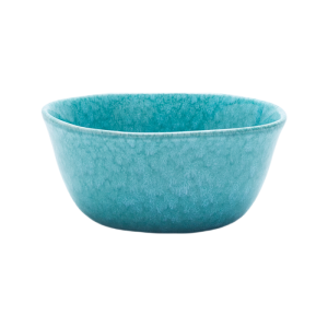 4-Piece Teal Blue Crystalline Glazed Stoneware Dinnerware Set | Plates & Bowls for Everyday Dining