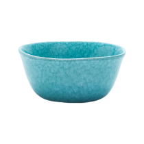 4-Piece Teal Blue Crystalline Glazed Stoneware Dinnerware Set | Plates & Bowls for Everyday Dining