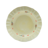 Vintage Floral Yellow Glazed Stoneware Bowl & Plate Set: Heart Daisy Motifs, 4-Piece Retro Dinnerware