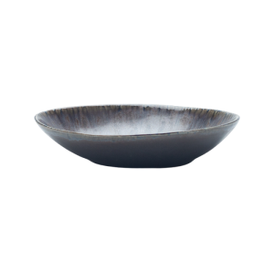 Handcrafted Reactive Glaze Ceramic Pasta Bowl | Rustic Stoneware Wide Rim Plate