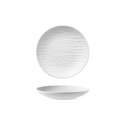 Textured White Ceramic Salad Plate – Minimalist Elegance with a Handmade Touch