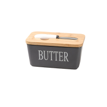 Ceramic Butter Dish with Cover and Knife Slot | Ideal for Breakfast & Hosting