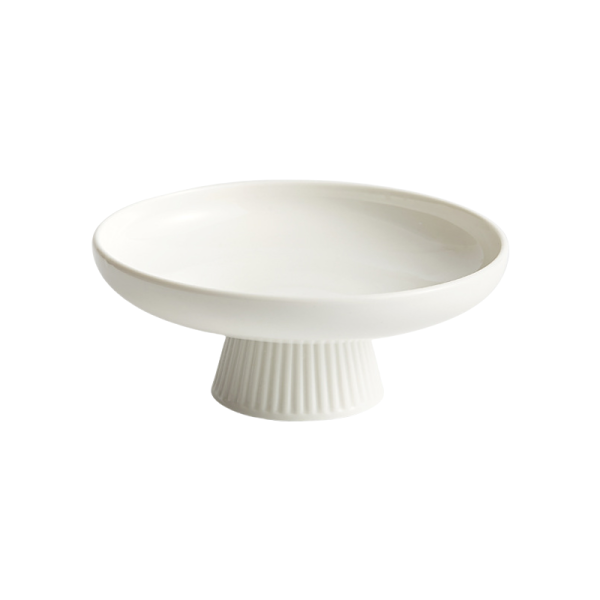 Japanese Style Ceramic Pedestal Dish for Appetizers & Desserts