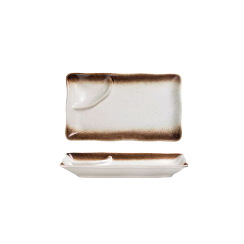 Ceramic Sushi Tray with Built-in Sauce Dish – Modern Japanese Tableware