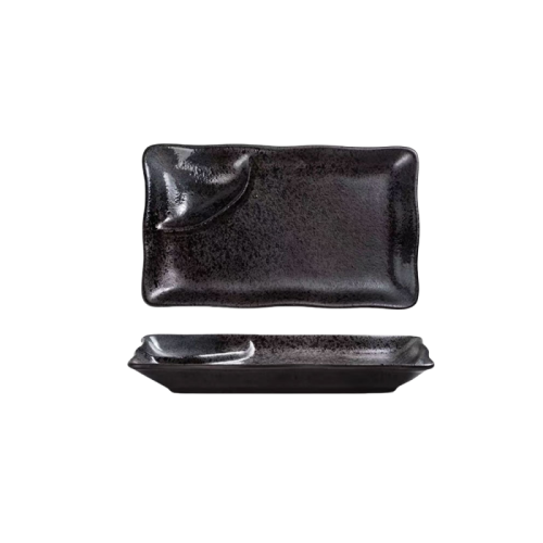 Ceramic Sushi Tray with Built-in Sauce Dish – Modern Japanese Tableware