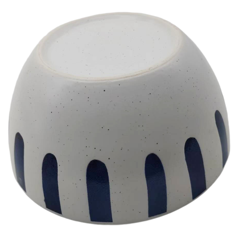 Side view of Nordic ceramic bowl showing curved shape and matte finish