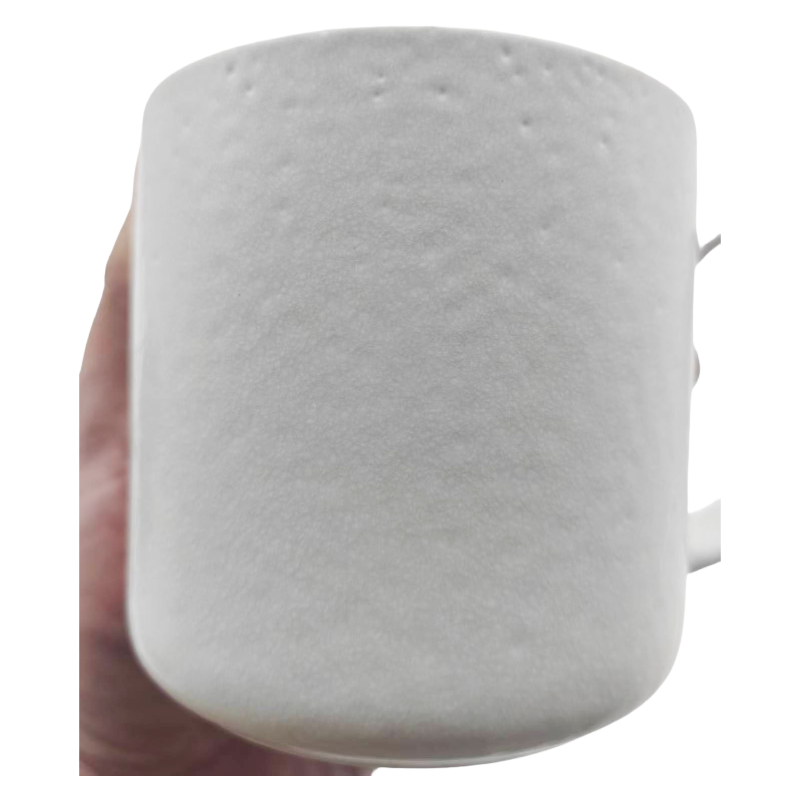 Side View Of Minimalist White Square Ceramic Mug