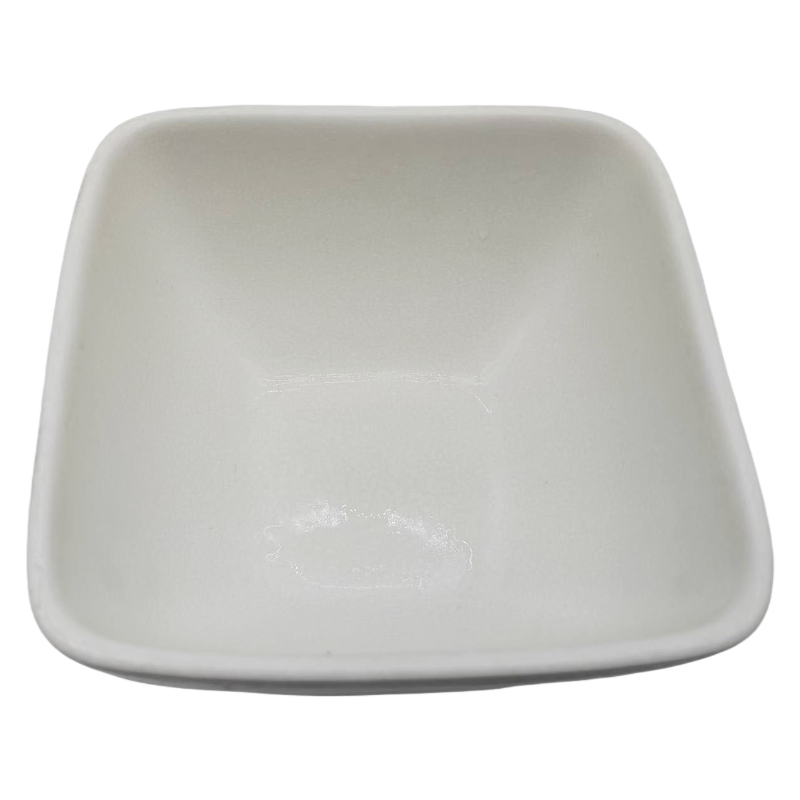 Interior View Of Minimalist White Square Ceramic Bowl