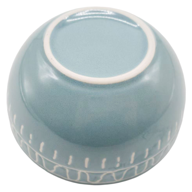 Side Profile View Of Boho Style Hand-Painted Ceramic Dinnerware Cup