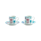 Ceramic Coffee Cup with Saucer | Colorful Bowknot Pattern Espresso Set for Home, Café & Gift
