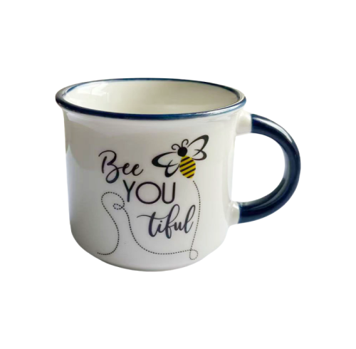 Bee YOUtiful Ceramic Kids Cup – 150ml Enamel Style Children's Mug