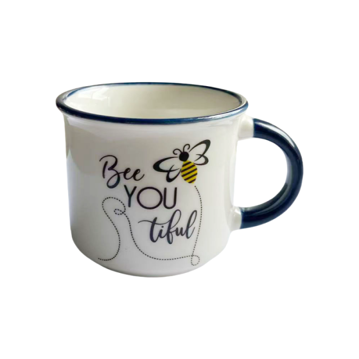 Bee YOUtiful Ceramic Kids Cup – 150ml Enamel Style Children's Mug