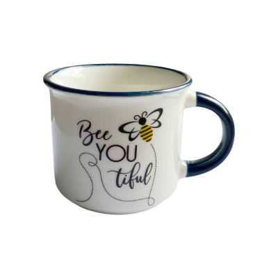 Bee YOUtiful Ceramic Kids Cup – 150ml Enamel Style Children's Mug