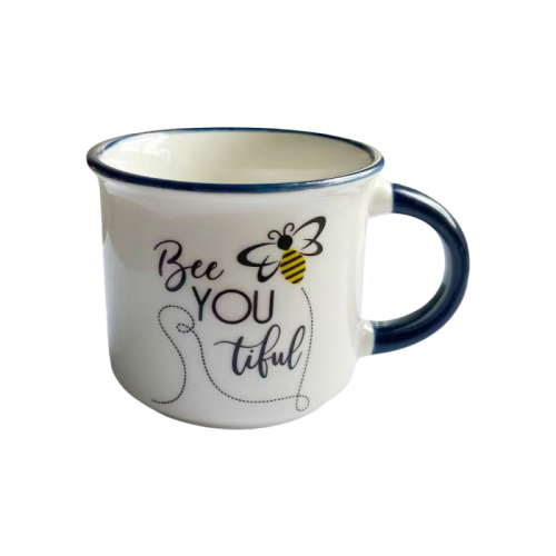 Bee YOUtiful Ceramic Kids Cup – 150ml Enamel Style Children's Mug
