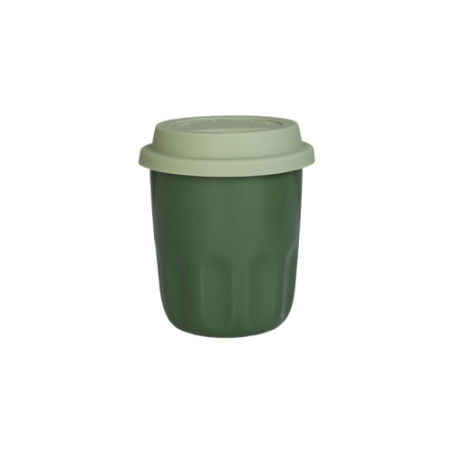 Portable Ceramic Cup with Silicone Lid – 300ml Reusable Travel Mug for Coffee & Tea
