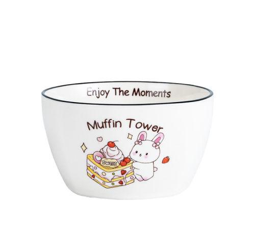 Porcelain Kids Bowl | Cute Cartoon Ceramic Bowls for Everyday Meals