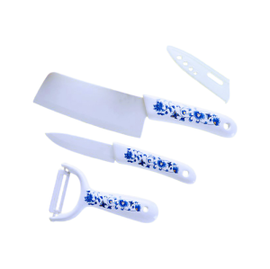 3-Piece Ceramic Knife Set | Zirconia Kitchen Knives with Peeler, Sharp and Lightweight Cooking Tools
