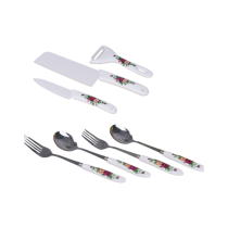 7-Piece Ceramic Knife Set | Zirconia Kitchen Tools with Floral Handle Design, Perfect Gift Set