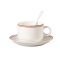 150ml Ceramic Cup and Saucer Set for Hotels – Classic White with different colored Rim