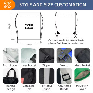 KUOSHI OEM Custom Nylon Drawstring Backpack Bags